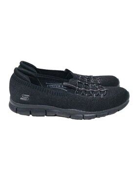 Skechers Stretch Fit AIR COOLED MEMORY FOAM Black Womens Shoes Sz 7 EUR 37 #4-2